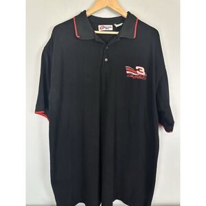 Dale Earnhardt Polo Shirt Black Red NASCAR Competitors View Mens XL Vintage